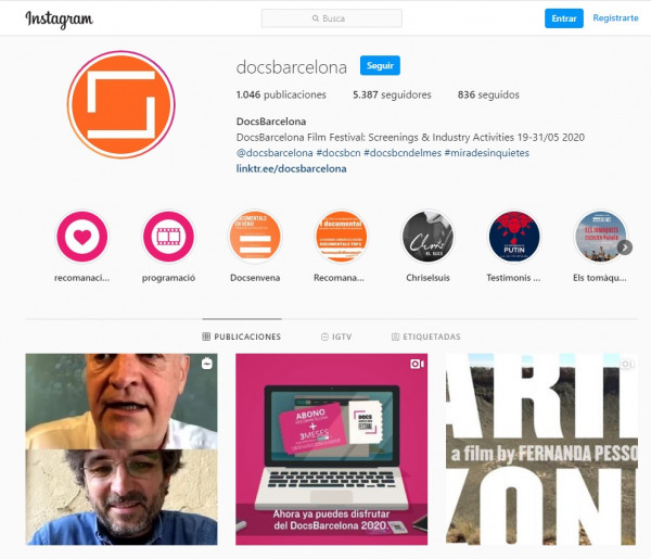 Captura de la cuenta de instagram de DocsBarcelona